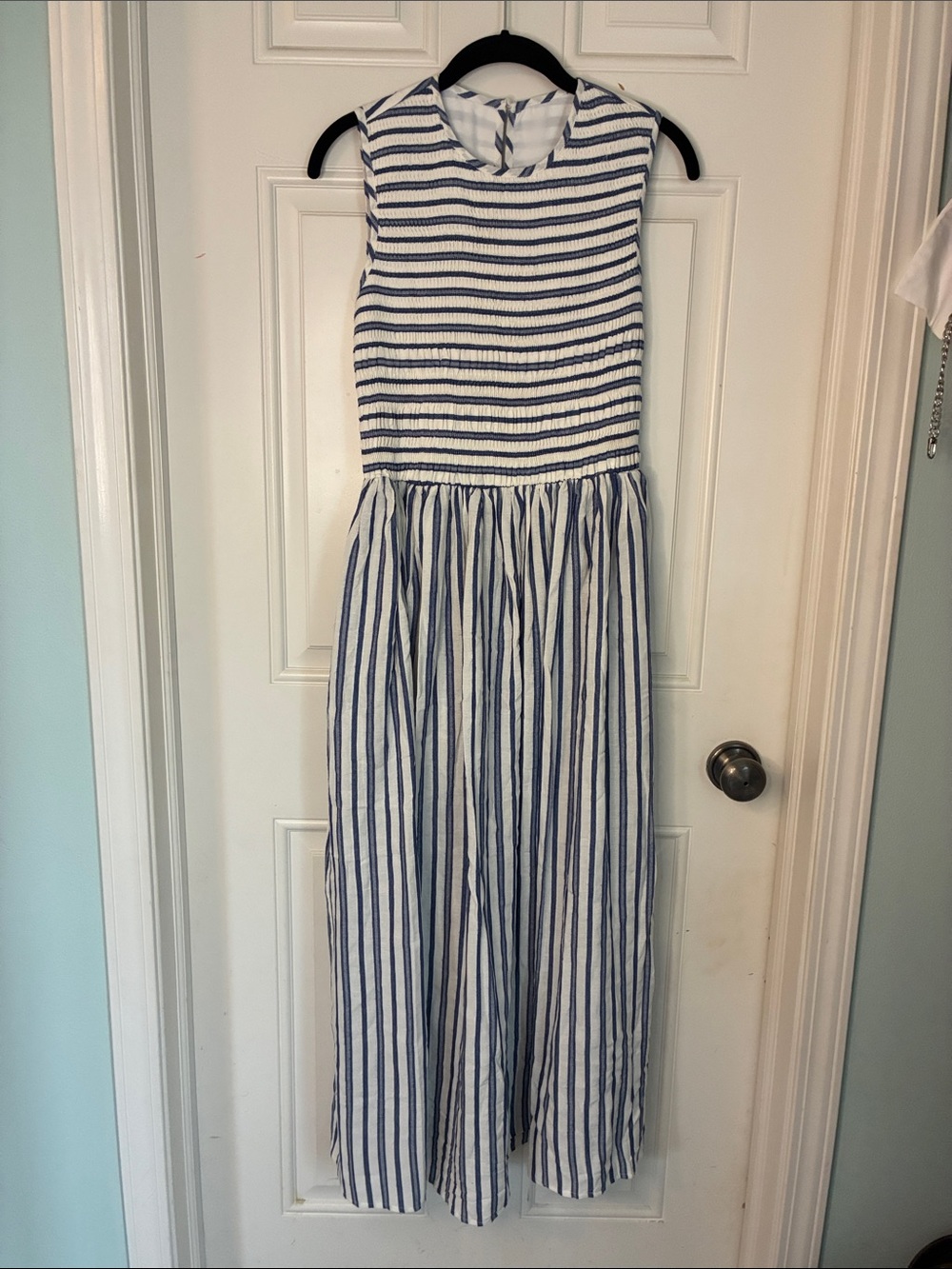 Commense Blue and White Striped Dress